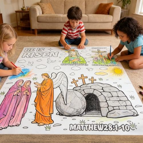 TOLGOE Giant Easter Coloring Posters for Kids - 2PCS 35" x 31" Paper Coloring Banner/Table Cover for School Parties and Special Events Decoration (No Markers) - Thumbnail 3