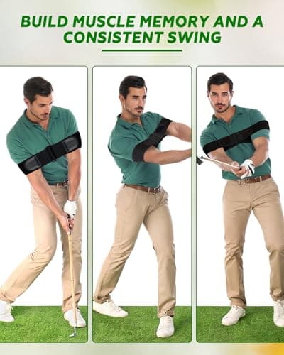 BIG TEETH Golf Swing Arm Band Trainer, Upgrade Adjustable Golf Swing Training Aid Arm Band, Eliminate Chicken Wing Straight Swing Golf Accessories Practice Equipment Gifts For Men Women Beginner - Thumbnail 6