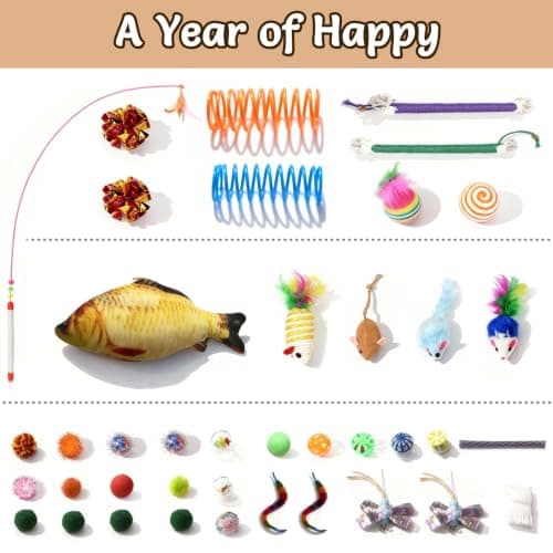 MOYMO Cat Tunnel Bed with 40 Pcs Interactive Cat Toys, Cat Tube with Kitten Toys for Indoor Kittens, Collapsible Play Tunnel, White - Thumbnail 5