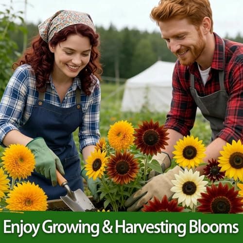 LUOJIBIE Sunflower Seeds 5 Varieties Mixed, 1500+ Sunflower Seeds for Planting 2026, High Germination Non-GMO, Wildflower Seeds for Planting Indoor Outdoor, Open Pollinated - Thumbnail 6