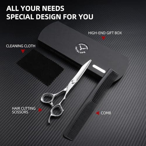 Professional Hair Cutting Scissors 6 Inch, VG10 Steel Convex Edge Barber Shears, Ergonomic Hair Scissors for Salon Professionals and Home Use - Thumbnail 6