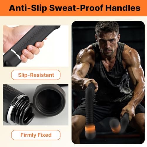 Adjustable Ropeless Battle Ropes for Home Gym for Men & Women, Heavy Duty Cordless Battle Rope, Exercise Ropes with Variable Resistance, Strength & Low-Impact Cardio for HIIT - Thumbnail 5