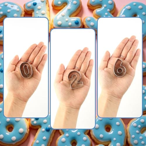 SurgeHai 1.7-Inch Number Cookie Cutters, Stainless Steel Cake Decorating Small Number Cutters with Cut-Outs (10PCS/ Set) - Thumbnail 6
