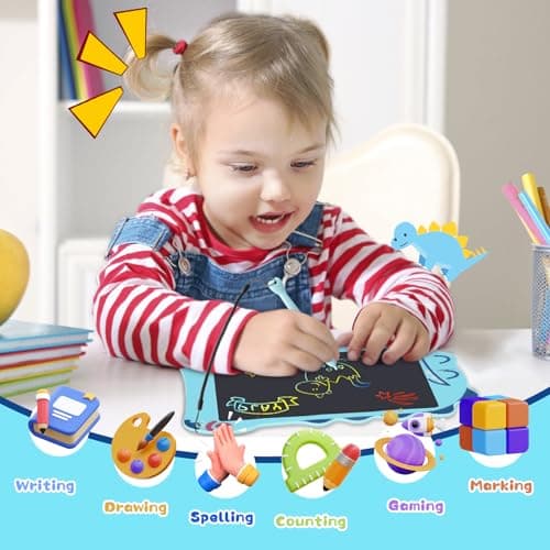 LCD Writing Tablet for Kids, Dinosaurs Drawing Pad Doodle Board for Kids, Colorful Toddlers Toys Drawing Board, Educational Toys for Boys Girls 3 4 5 6 7 8 Year Old Christmas and Birthday Gifts - Thumbnail 4
