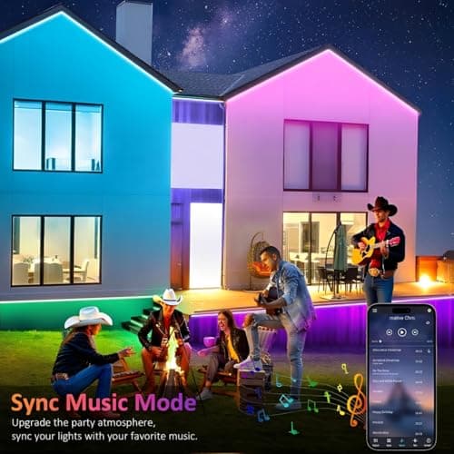 roperry 68FT Outdoor LED Strip Lights,IP68 RGB LED Lights with Remote and APP Control, Outdoor Strip Lights for Pool, Balcony, Roof, Garden, Stairs (1 Roll) - Thumbnail 6