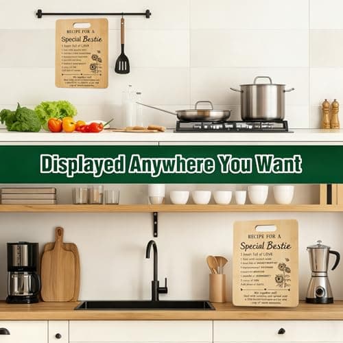 Gift for Bestie Best Friend Birthday Gifts Ideas, Recipe Cutting Board for Besties, Best Gifts for Bestie Female BFF Female Bestfriend Best Friends Gift Bamboo Cutting Board Kitchen Decor - Thumbnail 5