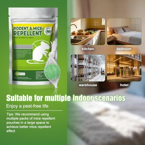 24PCS Mice Repellent Moth Balls Rodent Repeller, Natural Pest Control for Rats Squirrels Insects, Indoor Outdoor Mouse Deterrent, Pet & Family Safe Alternative to Traps & Poison - Thumbnail 6