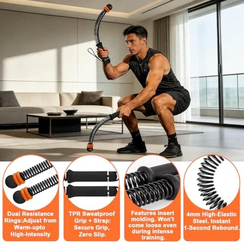 Ropeless Battle Ropes - Load-Adjustable, Slip-Resistant Design, Portable & Easy to Store | Battle Ropes for Home Gym,| Ideal for Fitness Enthusiasts, Beginners & Busy Professionals (Black) - Thumbnail 3