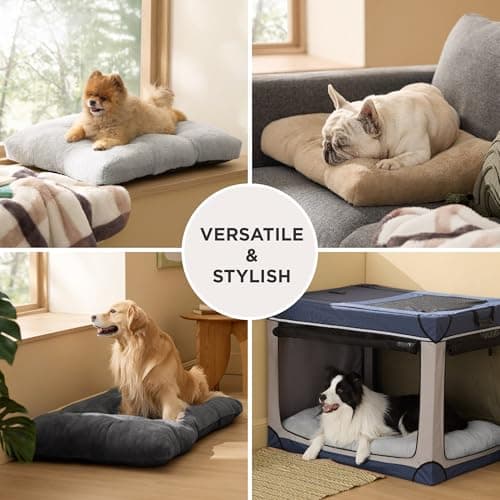 Bedsure Washable XXL Dog Bed for Crate, Giant Comfort Fluffy Plush Pet Pillow Bed Kennel Pad with Non-Slip Bottom, Machine Washable Pet Sleeping Mat for Jumbo, 47"x29", Brown - Thumbnail 6