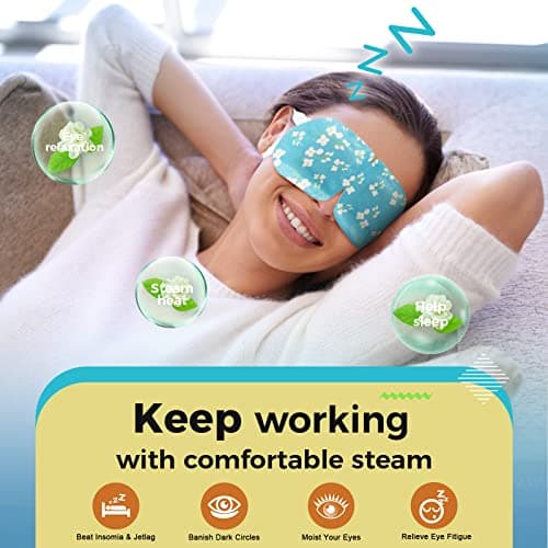 16-Pack Steam Eye Masks for Dry Eyes, Jasmine Warm Eye Mask for Tired Eyes, Relief Fatigue & Dark Circle, Heat Sleep Mask for Puffy Eye, Disposable Eye Mask, Warm Compress for Eyes, Travel Ready - Thumbnail 4