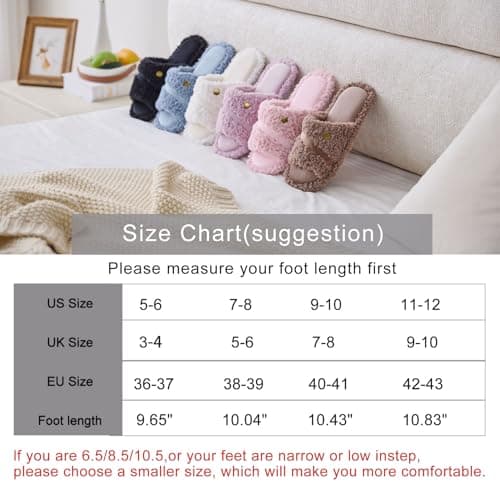 GOEWY Open Toe Womens Slippers Indoor Outdoor Comfy Memory Foam Slip On House Bedroom Slides Shoes Gifts for Women Her Mom - Thumbnail 6