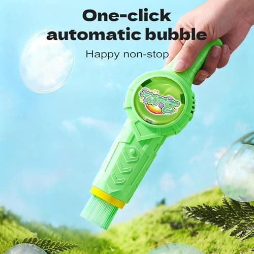 Fog Bubble Machine, Rechargeable Automatic Electric Smoke Bubble Machine, Magic Smoke Bubble Maker, Colorful Lights & Music, Bubble Fog Game for Parties, Beaches, Summer (Green) - Thumbnail 2