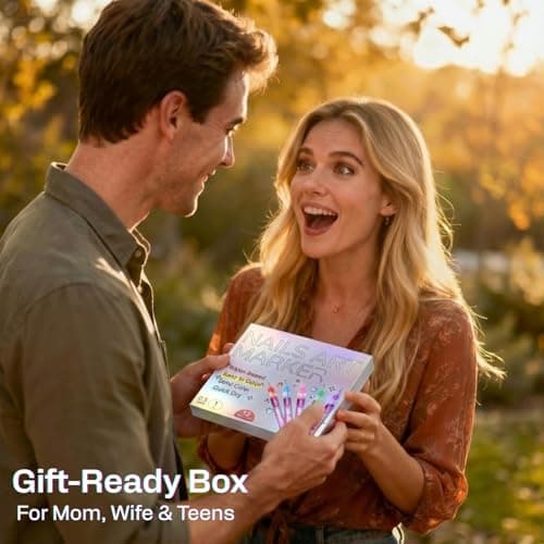 12 Colors Nail Art Pens & Nail Markers Set, 0.5mm Ultra-Fine Tip Acrylic Paint for Nail Painting & DIY Manicure, Water-Based Quick Dry Design Tools, Easy for Everyone, Easter Basket Stuffers (24PCS) - Thumbnail 5