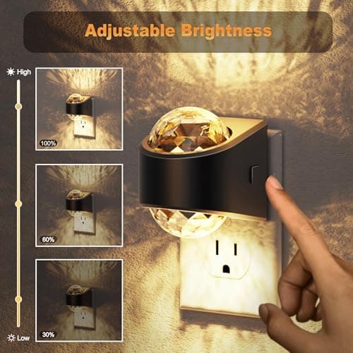 JandCase Night Lights Plug into Wall, 2 Pack Star Projector Night Light with 3000K Soft White, Automatic Galaxy Nightlight Plug in with Light Sensor for Bathroom Hallway Room Decor - Thumbnail 2