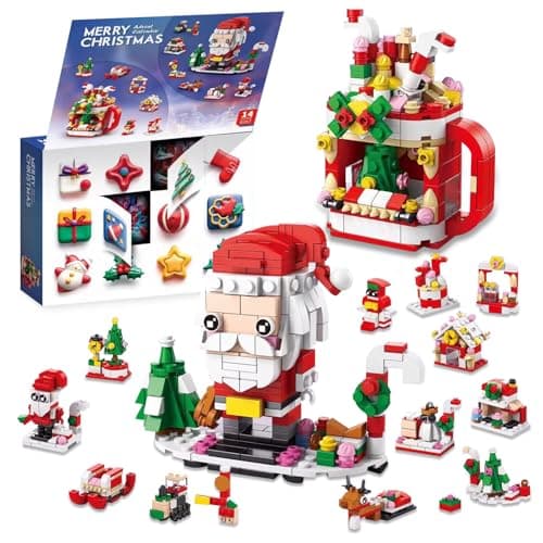 2025 Christmas Advent Calendar 6 IN 1 Santa Claus Building Blocks Toys 12 Days Countdown Calendar Toys for Kids, Christmas Building Toy Party Favors, Kids Christma Gifts for Boys & Girls - Image 1
