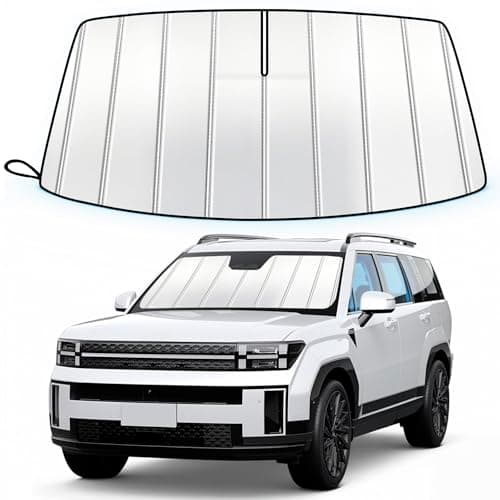 TATMAKLOONG Windshield Sun Shade for Hyun-dai Santa Fe 2024-2026, Custom Fit Folding Design Car Front Window Sunshade Sun Visor Shield Accessories for Interior Protector Blocks UV Rays Heat