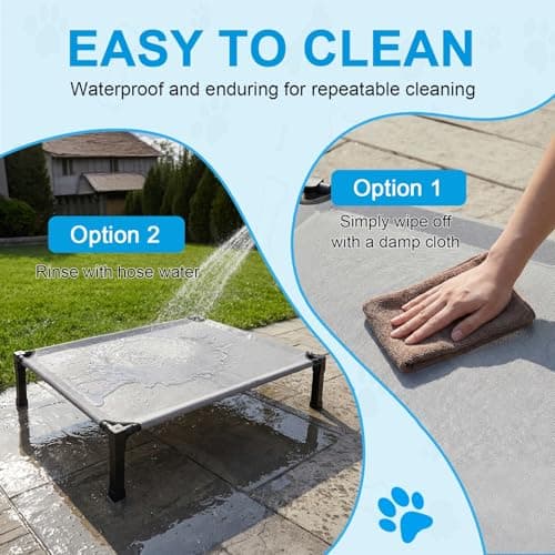 Elevated Dog Bed Raised Cooling Dog Cot for Large Dogs, Portable Indoor & Outdoor Pet Bed with No-Slip Feets Breathable Mesh Pet Bed for Camping Outdoor - Thumbnail 6