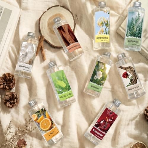 STRN Reed Diffuser Oil Refill, Black Cherry Scented Diffuser Oil Refills with 6 Reed Sticks 200ML(6.8fl.oz), Room Fresheners for Home, Long-Lasting Fragrance for Living Room, Bedroom, Office - Thumbnail 6