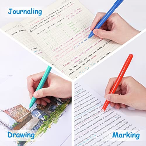 AECHY 12Pcs Dual Tip Markers Pens for Note Taking, Curve Highlighter with 10 Different Curv Shapes & 12 Colors Fine Lines, Colored Curve Pen for Students,Planners,Teachers, Scrapbook Supplies - Thumbnail 5