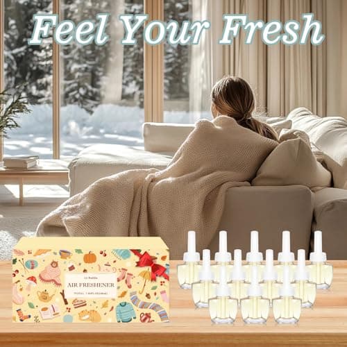 Plug-In Air Freshener Refills 12 Pack - Holiday Scents with Sweet Home, Frosted Donut, Mistletoe, Candy Canes - Wall Plug in Refills 7.92 Fl Oz - Compatible with Air Wick & Glade, Not for Glade Plus - Thumbnail 6