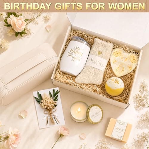Birthday Gifts for Women, Self Care Spa Gift Basket with Empty Makeup Bag, Thinking of You Care Package Gift Box, Get Well Soon Gifts for Women, Mom, Friend, Sister, Gift Set for Her - Thumbnail 3