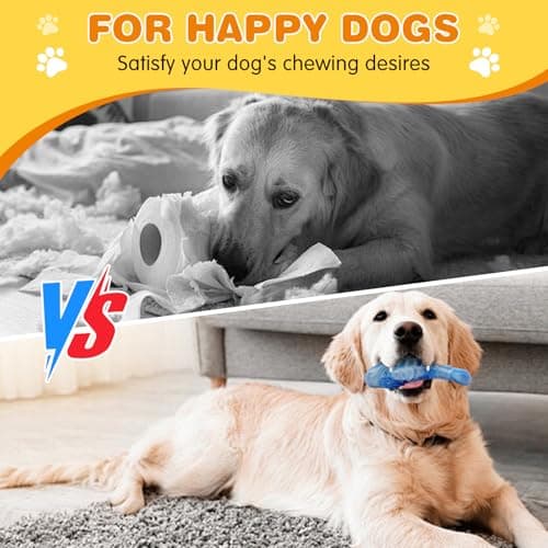 BoYoYo Tough Dog Toys for Aggressive Chewers 2 Pack, Indestructible Dog Toys to Keep Them Busy, Beef Flavor, Nylon Dog Chew Toys for Small, Medium and Large Dogs, Blue & Green - Thumbnail 6