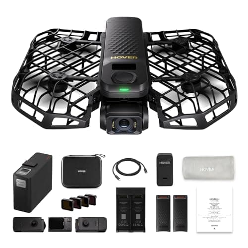 HOVERAir X1 PROMAX 8K Action Flying Camera, Foldable Drone with Camera with 42 KM/H Follow Speed, 10+ Fully Automatic Flight Modes, Fly Anywhere with OmniTerrain, SmoothCapture 2.0(Skiing Combo)