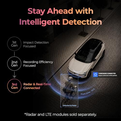 THINKWARE ARC900 2CH 4K HDR Dual Dash Cam Front and Rear - 4K+2K STARVIS 2, Super Night Vision 4.0, Low Power Parking Mode, 3.5" IPS Touchscreen, 5GHz Wi-Fi, GPS (64GB MicroSD & Hardwiring Cable Incl) - Thumbnail 4