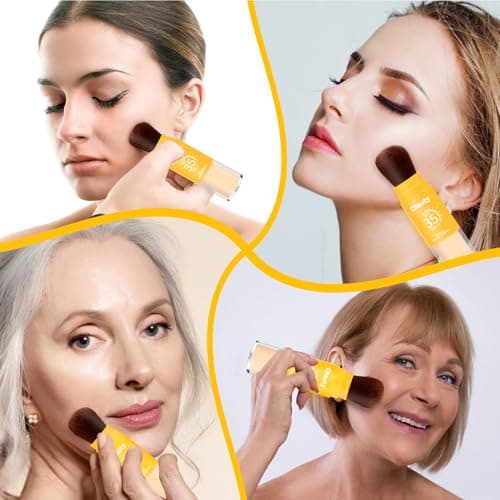 Mineral Powder Sunscreen, SPF Powder 35 Scalp Sunscreen, Brush On Powder Sunscreen for Face, Natural Setting Powder, Long Lasting Lightweight Breathable, Oil Control Natural Matte (#01 Translucent) - Thumbnail 6