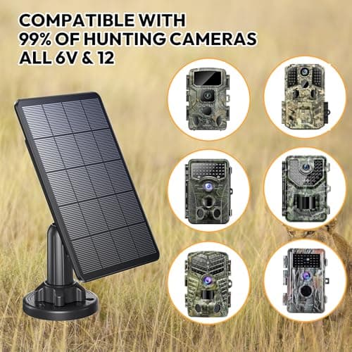 Trail Camera Solar Panel 12V/6V Solar Panel with 4000mAh 3W Solar Battery Kit Compatible with Hunting Game Camera IP66 Waterproof Hunting Accessory Trail Cam - Thumbnail 4