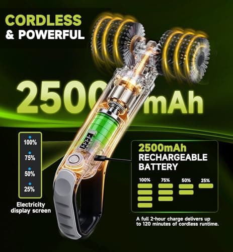 Electric Grill Brush Rechargeable, Dual Brush Heads Design Cordless Electric BBQ Grill Cleaner with Replaceable Head (Gray) - Thumbnail 5