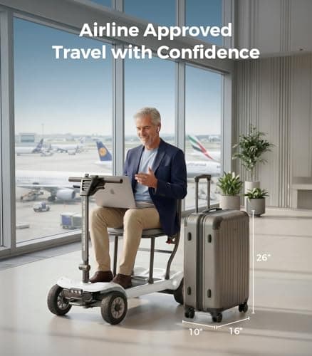 [2026 Upgraded] PAISEEC D3 Pro 35 lbs Lightweight Mobility Scooter for Seniors, Light Weight Mobility Scooter with 2 Batteries, Long Range, Airline Approved, Foldable Mobility Scooter (Ivory) - Thumbnail 4