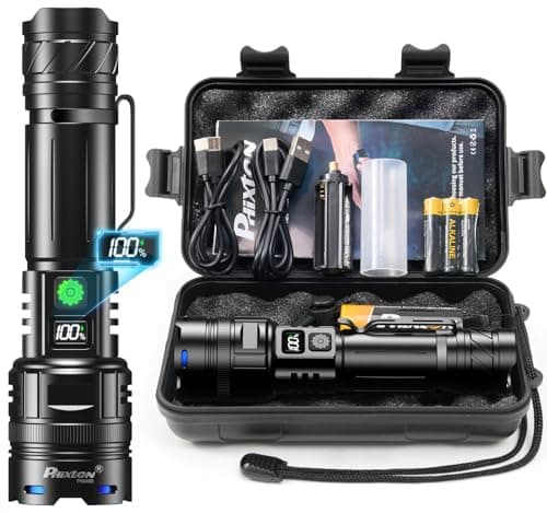 Rechargeable Flashlights 10000 High Lumens Single One Mode Super Bright, High Powered LED Flashlight USB C, High Beam 3280 ft Long Lasting Powerful Heavy Duty Strong Flash Light For Security Hiking - Image 1