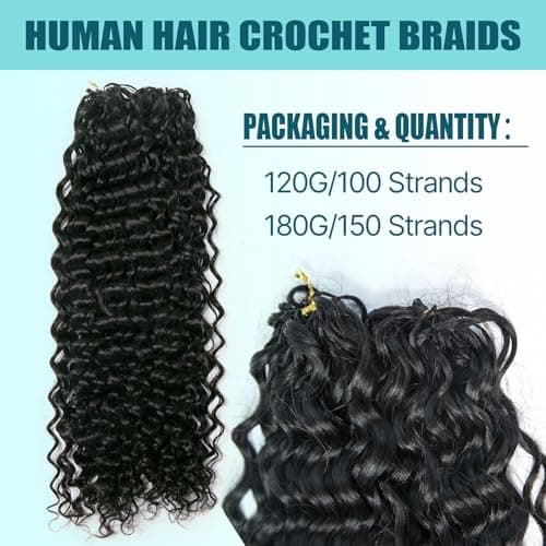 Human Crochet Hair for Black Women Water Wave 120G 100Strands NC 18 Inch - Thumbnail 6