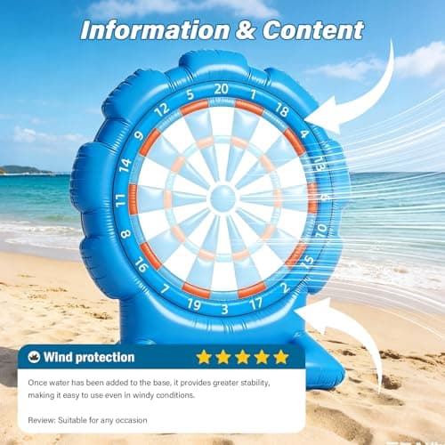 Best Pool Toys for Kids Teen Adult, Inflatable Dart Board Toss Pool Games with 10 Sticky Balls, Swimming Pool Floats Toys for Yard, Beach, Indoor & Outdoor Play, Summer Party Birthday Gift Age 4-12 - Thumbnail 5