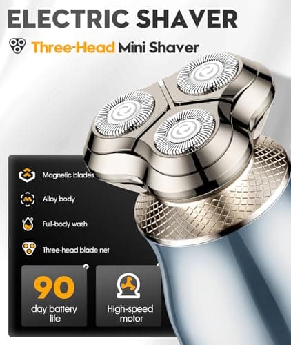 Irosiy Electric Razor for Men, 3D Floating Blade Shaver with 9000 RPM High Speed, IPX7 Waterproof, 60-Day Battery Life, Compact Portable Wet/Dry Electric Shaver - Thumbnail 3
