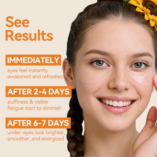 Charge Energy Under Eye Patches (28 Pairs), Vitamin C & Caffeine Eye Mask for Puffy Eyes, Dark Circles and Bags - Cooling Hydrogel Patches, 5-Minute Morning Wake-up Call for Tired Eyes, All Skin - Thumbnail 5