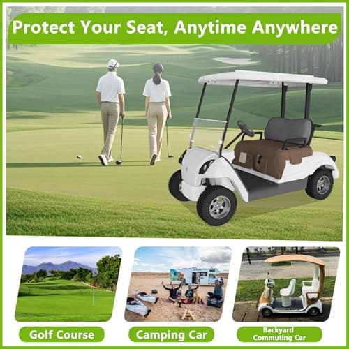 Eolzzi Golf Cart Seat Covers for EZGO, Club Car, Chestnut - Thumbnail 5