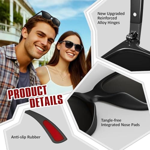 GQUEEN Polarized Sunglasses Men Womens,Flexible TR90 Frame,for Driving Fishing Cycling Hiking Golf Sports UV400 Protection - Thumbnail 4