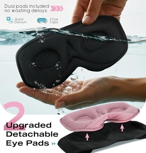 MUSICOZY Sleep Headphones with Bluetooth 5.4 Sleep Mask, Removable 3D Eye Cups for Zero Pressure Comfort, Wireless Bluetooth Eye Mask for Sleeping with Timer - Thumbnail 3
