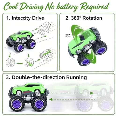 Iridety Movie Superhero 1:64 Scale Monster Trucks Toy Trucks,Metal Body,Giant Wheels, Favorite Characters and Cool Designs, Age 3, 4-8 and Above（Hulk） - Thumbnail 6