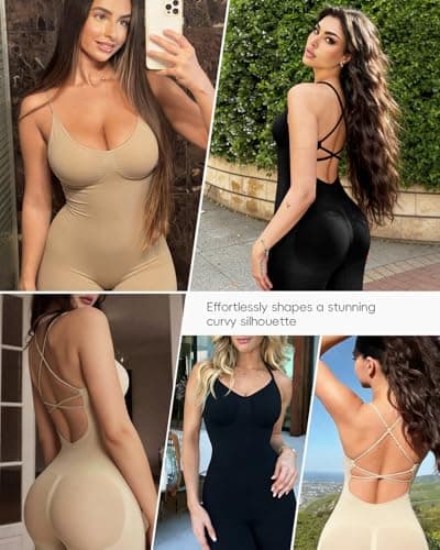 anylost Backless Shapewear for Women with Tummy Control, Seamless Low Back Shapewear Bodysuit for Women, Full Body Shape - Thumbnail 4