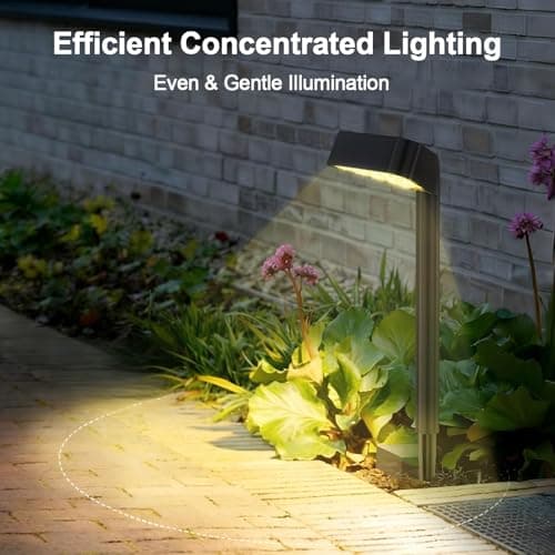 Solar Pathway Lights Outdoor, 8 Pack, 15 LED Brighter Solar Path Lights Waterproof with Upgraded Solar Panel, Up to 12Hrs Modern Landscape Lights for Backyard Garden Walkway Driveway Patio Lawn Decor - Thumbnail 3