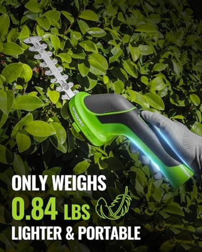 WORKPRO 3.6V Hedge Trimmer Cordless, 2-in-1 Electric Hedge Trimmer & Grass Cutter with 4.0Ah Removable Battery & Type-C Cable, Lightweight Bush Trimmer for Lawn & Garden - Thumbnail 5