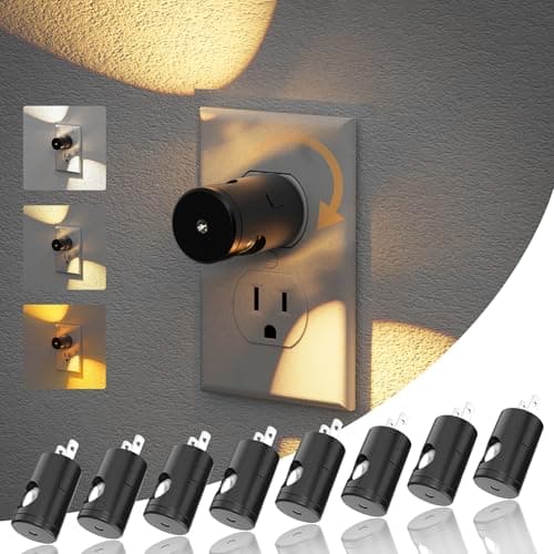 JandCase Night Lights Plug into Wall,8 Pack Mini Lens Night Light with 3CCT Color Temperature,180° Rotatable Night-Lights,Dimmable Nightlight Plug in with Light Sensor for Bathroom Hallway Room Decor - Image 1