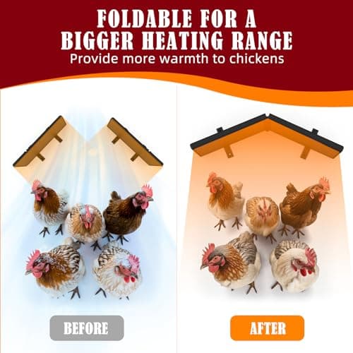 Chicken Coop Heater Inside Coop with Remote Control, 180W Foldable Radiant Heaters, 30''x12'' Large Heating Panel Warmer for Cozy Winter with Adjustable Timer and Temp, Safer Than Brooder Heat Lamp - Thumbnail 2