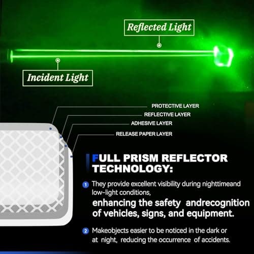 Cosygo 20 Pcs Super Reflection Reflective Stickers, 3.15" X 1.18" Outdoor Waterproof White Safety Reflective Tape for Car Bike Mailbox Helmet - Thumbnail 4