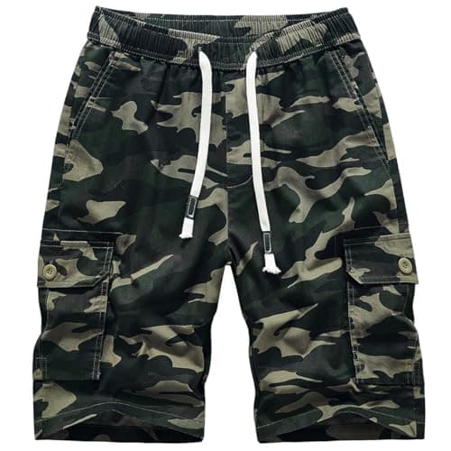 Msmsse Men's Hiking Cotton Cargo Shorts Summer Workout Casual Shorts with Multi Pockets Camouflage US 38 - Image 1