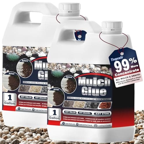 Mulch Glue, Rock Glue for Landscaping, 2 Gallon Gravel Glue Strong Adhesion of Pea Stabilizer Landscape Adhesive for Courtyard, Garden, Edging for Landscaping, Fast Dry & Safe for Plants Pets - Image 1