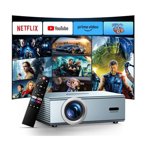 Compatible with Netflix Movie Projector with WiFi6 and Bluetooth5.3, Built-in App Store, Dolby Audio & Electric Focus & Auto Keystone, 4K Support High Brightness Outdoor Projectors, 1080 (Sliver Grey) - Image 1